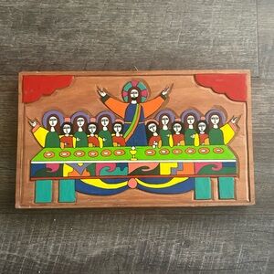 The Last Supper Jesus Christ Folk Art Wood Wall Decor